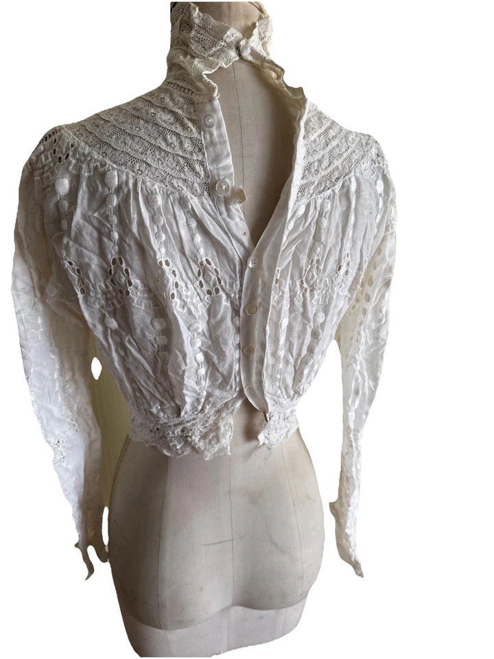 Vintage Antique Edwardian Embroidered Bodice - Image 4 of 4