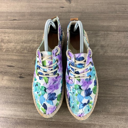 Coconuts Womens Espadrille Canvas Sneaker Size 9 M Floral Lace Up Comfort - Picture 2 of 11