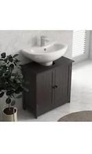  Under Sink Bathroom Cabinet with 2 Door and Shelf Bathroom Vanity CabinetCoffee