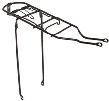 ALTALINE 19 1/2" LONG REAR BICYCLE STEEL RACK BLACK FOR 26" BICYCLES.