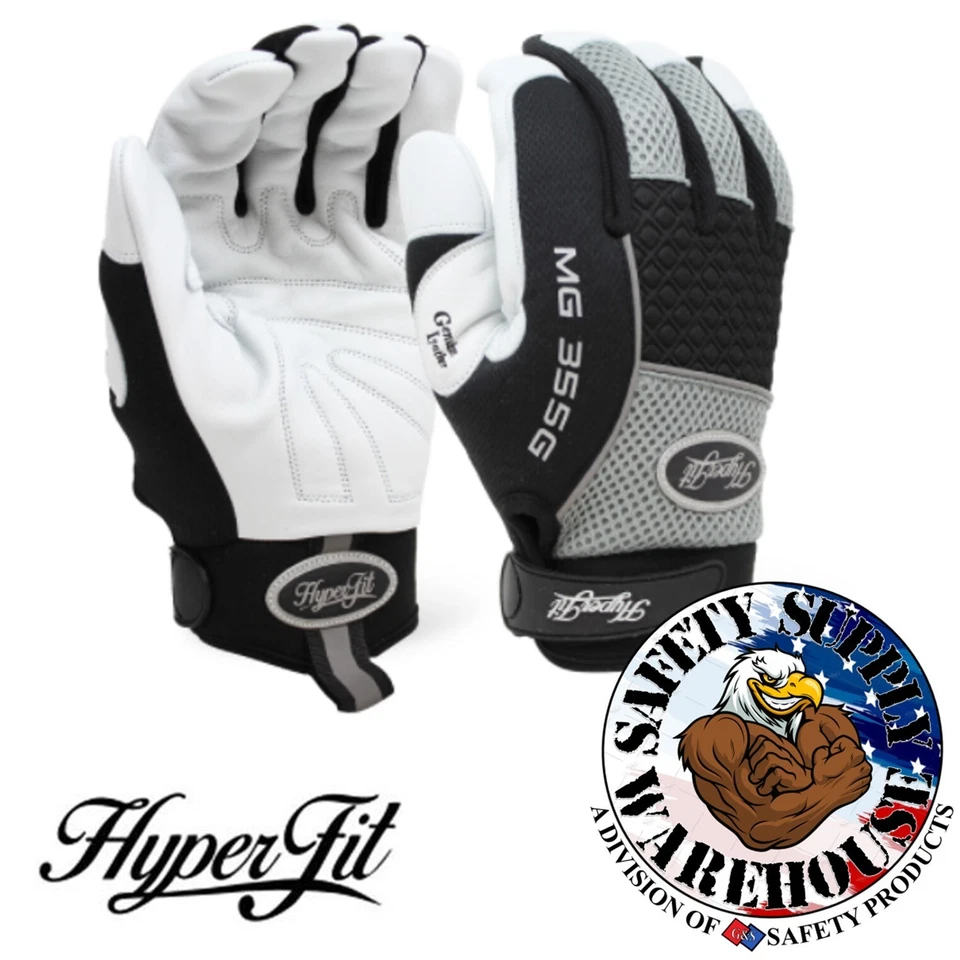 ELITE PRODUCTS 2XL Insulated Hyper Fit MG355G Grey Goat Skin Palm Mechanics Glove - 1 Pair