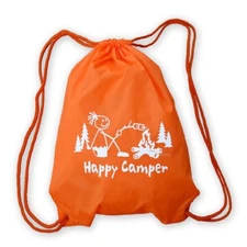 Happy Camper Girl Nylon Cinch Sack