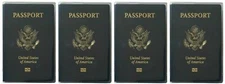 Set of 4 Heavy Duty Clear Vinyl Plastic Passport Cover Holder Travel Family Pack