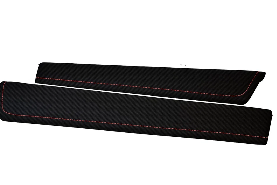 Door Panel Upper Trim Carbon for Subaru BRZ Scion GRS Toyota 13-20 Red Stitch - Image 3 of 4