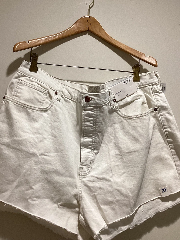 Pantalones Cortos Arizona Jean Co. Corte Alto Blanco Para Mujer Adulto Talla 21 Foto 4 de 4