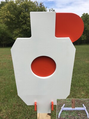 AR500 STEEL HOSTAGE REACTIVE IDPA 2/3 SHOOTING TARGET 3/8in 12X20 w/ 2x4 STAND