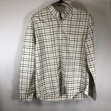 Oxford Shirt Blue Plaid J. Crew Flex Size M Long Sleeve Button Down Slim New