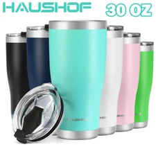 HAUSHOF 30oz Travel Mug Tumbler Non-slip Double Wall Vacuum Insulated Coffee Cup