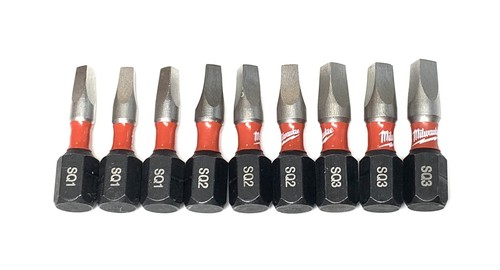 Milwaukee Shockwave Impact Duty 9 Bit Set Square Screw Driver Bits SQ1 ...