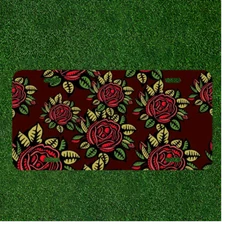 Custom Personalized License Plate Auto Tag With Red Flowers Design Art NEW