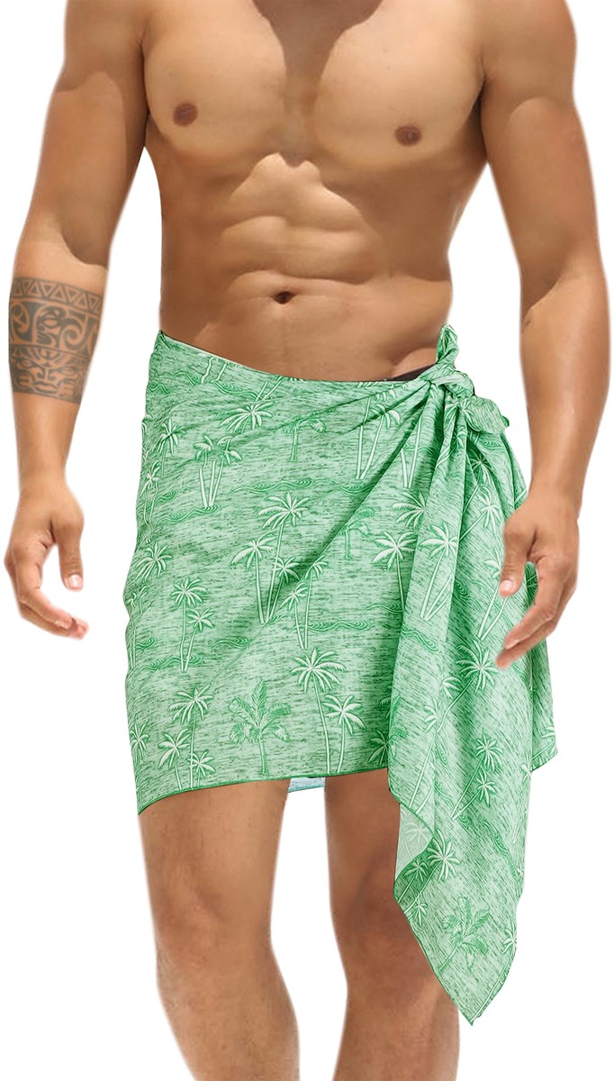 LA LEELA Women's Beach Sarong Cover Up - One Size Palm Print Pareo, Rayon Wrap Skirt For Swimwear - View #11