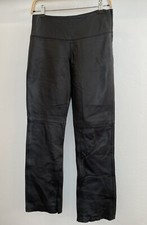 Black Leather Pants EXPRESS SZ 1/2 Lined See Hem