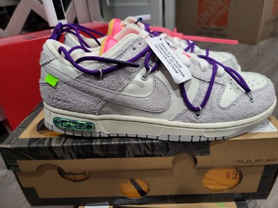 Dunk Low Off-White ホワイト/パープル Nike Dunk Low x Off-White Lot 15 of 50 2021 sz 9 | eBay