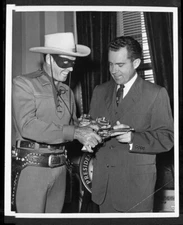 The Lone Ranger Clayton Moore President Richard Nixon Vintage 4x5 Dupe Negative