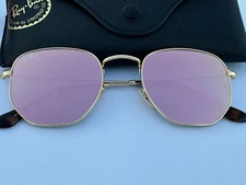 NEW Ray-Ban RB3548N 001/Z2 Arista HEXAGONAL /  Flat Bronze Mirror Sunglasses