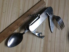 Carolina Compact Foldable 6 in 1 Knife Fork Spoon Bottle Can Cork Openers 4.5"L