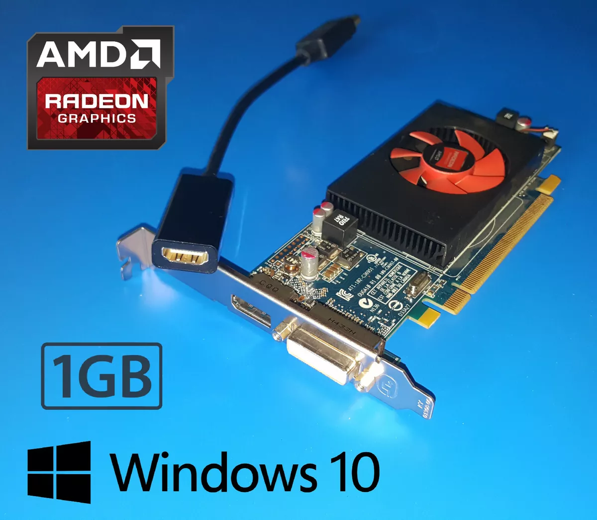 AMD HD 8490 Video Card 1GB DVI DisplayPort to HDMI Windows 10 Dell
