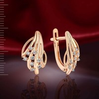 Rose Rotgold 585 Ohrringe Mit Cubic Zirkonia 2.34G Neu GläNzend
