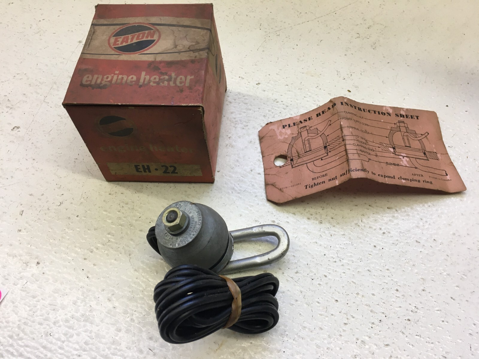 Vintage Eaton EH-22 Engine Heater for Liquid Cooled Car & Truck Accessory
