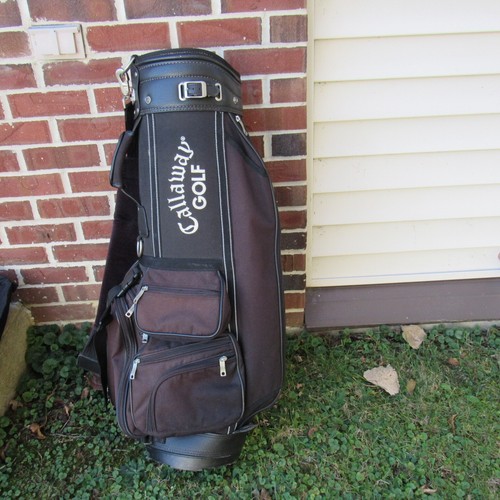Vintage Callaway Golf, Big Bertha Hawk Eye Bag, Canvas/Leder Cart mit Regenschutz - Bild 6 von 14