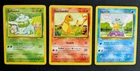 1999 Pokemon Base Set Bulbasaur 44/102 Squirtle 63/102 Charmander 46/102 LP WOTC
