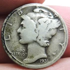 1931 D Silver Mercury Dime