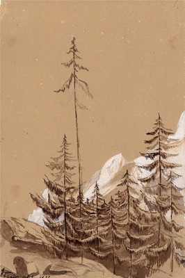 Aus Flegere Chamonix, Frankreich 1833 - Aquarell - 19. Jahrhundert