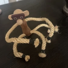 Vtg Zoo-Line WOODEN Monkey Rope Mid Century JAPAN Kay Bojesen