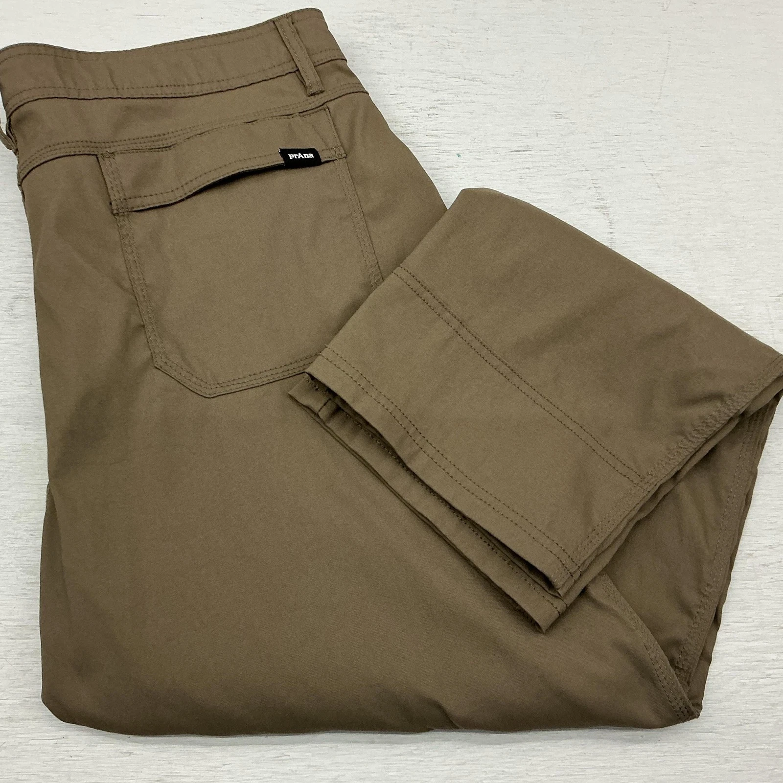 PrAna Cargo Hiking Pants Mens 38 x 30 Brown Nylon Belted Adjustable Waist