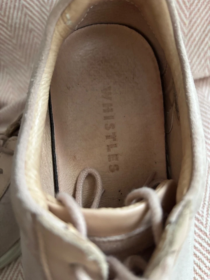 Gorgeous Whistles Pale Pink Leather & Suede Trainers RRP £109 Size UK 5 (38) VGC - Image 4 of 4