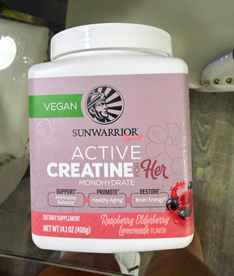 Sunwarrior Active Creatine Powder Vegan Raspberry Blackberry Lemonade 14.1 oz