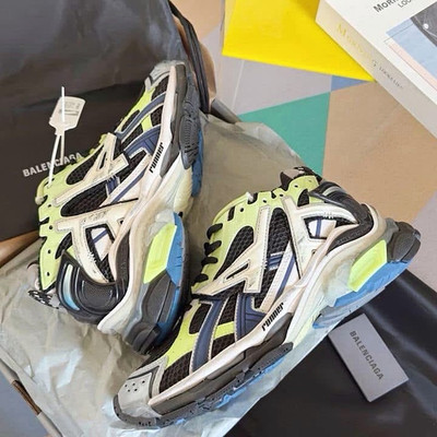 Balenciaga Track Sneaker Men's Low Top Lace-Up Black White Green Blue