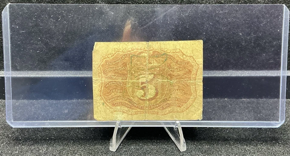 5-cent fractional currency note from the second series, issued in 1863 Z229 - Image 2 of 2