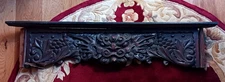 Ornate Antique Pediment Hand Carved With Gargoyle Dragon Face Transom Panel 37"