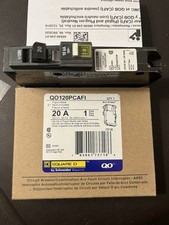 Square D QO120PCAFI 20 Amp 1 Pole Arc Fault Circuit Interrupter Circuit Breaker