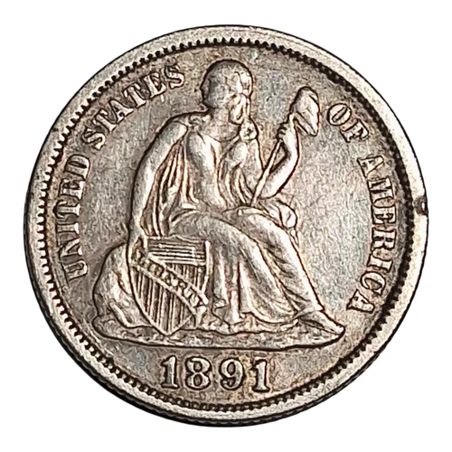 1891 Seated Liberty Dime VF Silver 10C Philadelphia #948