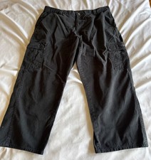 Wrangler Mens Black Cargo Pants 40x30 100 Cotton Comfortable Fit