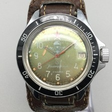 Vintage Vostok Komandirskie Men Watch 41mm VDV Paratrooper Green Date Mechanical