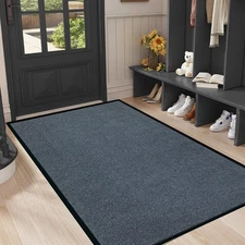 Commercial Grade Entrance Mat 3x5Ft Brush Step Entrance Rug with Striped Patt...