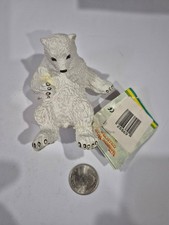 Safari LTD 1990 Polar Bear Cub White Plastic Animal Figure Nature Vintage B1