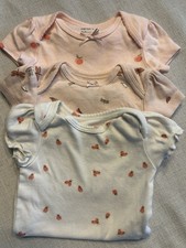 Carter s Just One You Baby Girl 3M Bodysuits Lot 3 Peach Ladybug Dragonfly