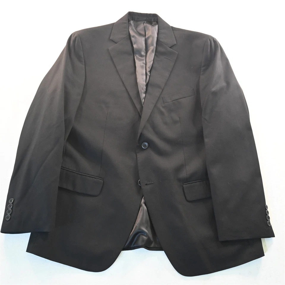 Geoffrey Beene 42R 33x30 Negro Sólido Hombre Chaqueta Pantalones Traje Foto 2 de 4