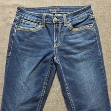 Shyanne Bootcut Women's size 29 Dark Wash Blue Denim Jeans Embroidered