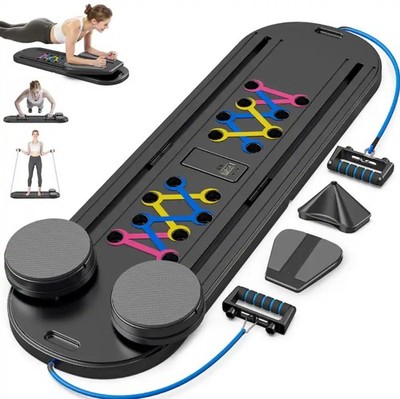 BLACK - FED FITNESS PILATES BOARD PORTABLE PILATES REFORMER MACHINE