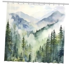 Mountain Forest Shower Curtain 72  x 72  , Waterproof 72"W x 72"L Pack of 1 