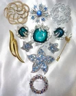 Vintage Estate Rhinestone Costume Jewelry Lot ~ Napier~ Trifari~ Sarah Coventry