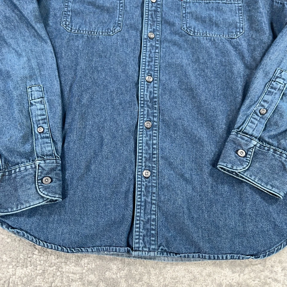 Camisa Levis Denim Para Hombres Grande Azul Calce Moderno Abotonada Manga Larga Ropa de Trabajo Logo Foto 4 de 4