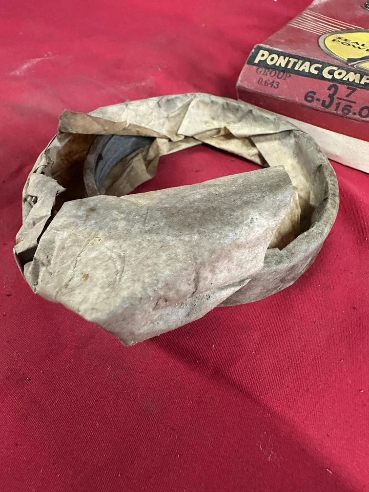 Juego de anillos de compresión Pontiac vintage NOS Sealed Power 496982 6-3 7/16 .005 1/8 Foto 4 de 4