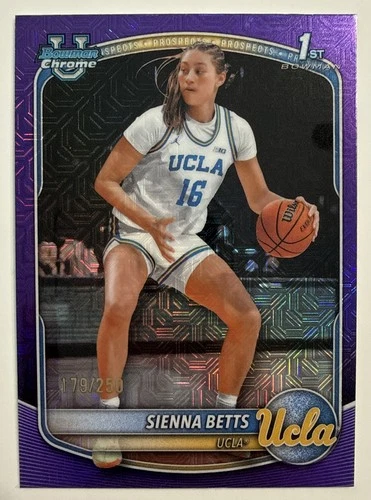 2025-26 Bowman Chrome Prospects Purple Mojo Sienna Betts #BCP-13 Bruins /250
