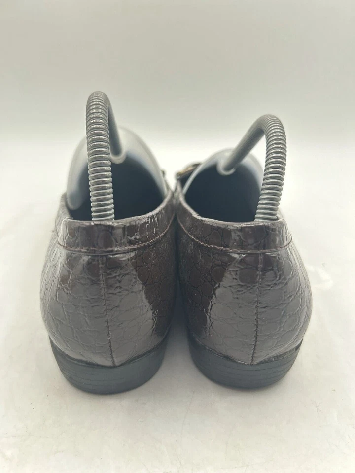 Mocasines Classique Para Mujer Talla 10M Negro Charol Zapatos Sin Cordones Punta Redonda Foto 3 de 4